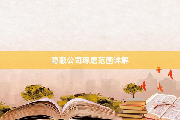 隐蔽公司琢磨范围详解